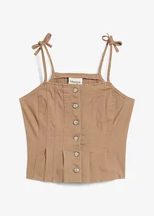 Top met spaghettibandjes in een elastische katoenmix, bonprix
