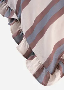 Gestreepte dekbedovertrek met ruches, bonprix