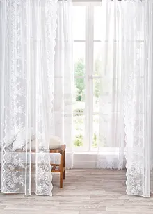 Transparant gordijn met bloemenborduursel (1 stuk), bonprix