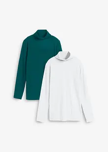 Longsleeve met col in een katoenmix (set van 2), bonprix