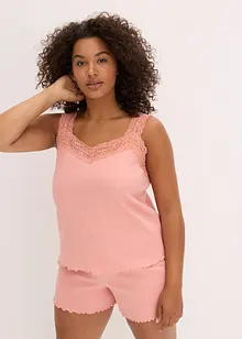 Shortama met sierlijk kant, bonprix