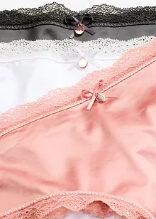 Brazilian slip met glanseffect (set van 3), bonprix