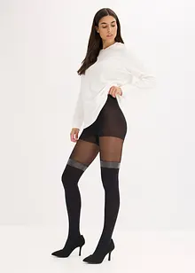 Overknee panty 70 den met glinsterende boord, bonprix