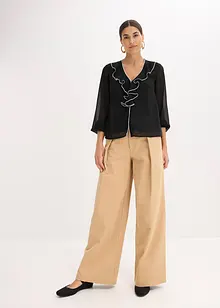 Chiffon blouse met volants, bonprix