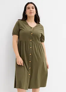 Katoenen midi jurk met knoopsluiting, bonprix
