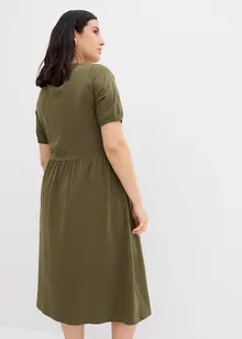Katoenen midi jurk met knoopsluiting, bonprix