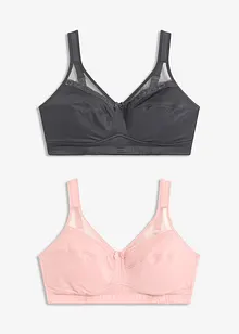 Steun bh zonder beugels met gewatteerde bandjes (set van 2), bonprix