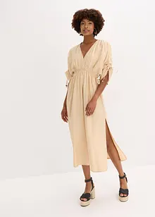 Maxi-jurk met wijde mouwen van structuurstof, bonprix