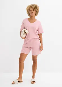 Gebreid shirt met linnen, bonprix