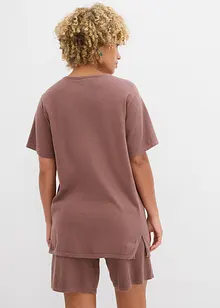 Gebreid shirt met linnen, bonprix