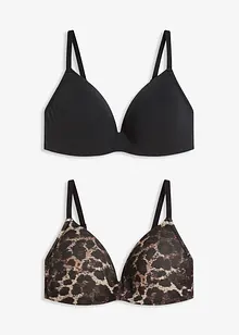Voorgevormde bh zonder beugels met katoen (set van 2), bonprix
