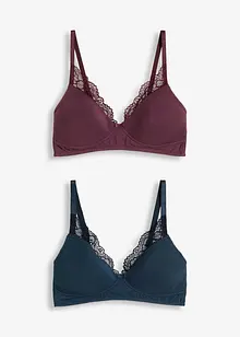 Voorgevormde bh zonder beugels met biologisch katoen (set van 2), bonprix