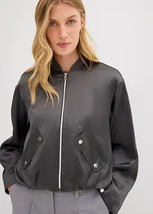 Bomber van glanzende viscosemix, bonprix