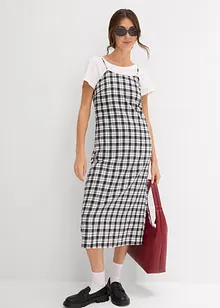 Flanellen jurk met bandjes van puur katoen, bonprix