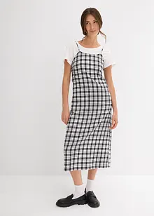 Flanellen jurk met bandjes van puur katoen, bonprix