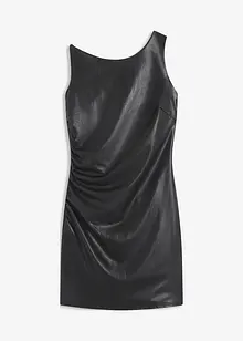 Off shoulder mini jurk van imitatieleer, bonprix