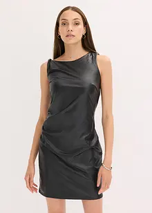 Off shoulder mini jurk van imitatieleer, bonprix