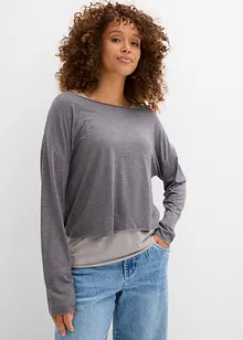 Top en longsleeve  van jersey (2-dlg. set), bonprix