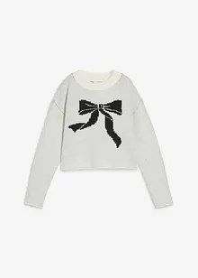 Fijngebreide trui met een strik, bonprix