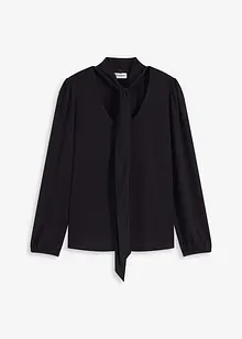 Gestructureerd shirt met afneembare strik, bonprix