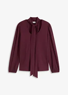 Gestructureerd shirt met afneembare strik, bonprix