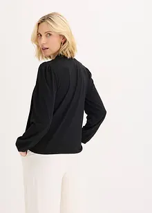 Gestructureerd shirt met afneembare strik, bonprix