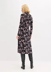 Midi jurk met opstaande kraag, bonprix