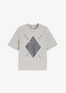 Shirt met halflange mouwen, pailletten en print, bonprix