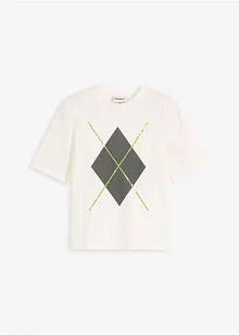 Shirt met halflange mouwen, pailletten en print, bonprix