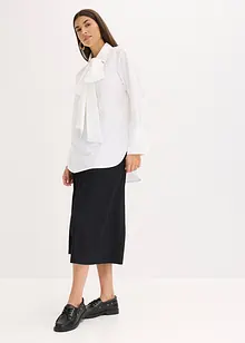 Blouse met strik van katoen, bonprix
