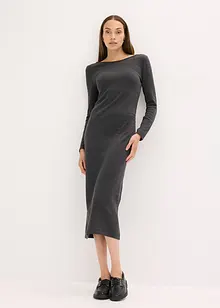 Midi-jurk met kasjmier en plooitjes aan de zijkant, bonprix