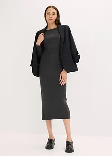 Midi-jurk met kasjmier en plooitjes aan de zijkant, bonprix