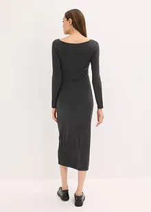 Midi-jurk met kasjmier en plooitjes aan de zijkant, bonprix