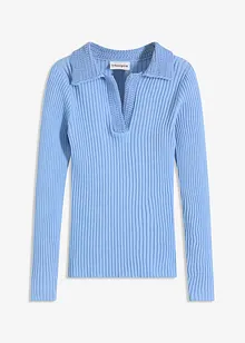 Fijn gebreide trui met decoratieve kraag, bonprix