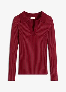 Fijn gebreide trui met decoratieve kraag, bonprix