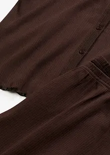 Geribde pyjama met knoopsluiting, bonprix