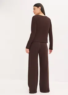 Geribde pyjama met knoopsluiting, bonprix