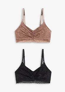 Voedingsbh met kant zonder beugels (set van 2), bonprix