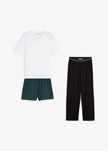 Pyjama van puur biologisch katoen met korte mouwen (3-dlg. set), bonprix