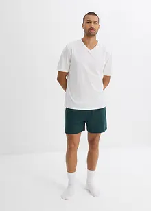 Pyjama van puur biologisch katoen met korte mouwen (3-dlg. set), bonprix