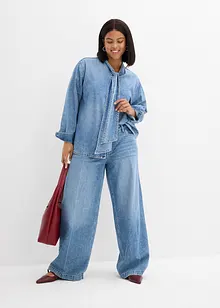 Spijkerblouse met strik, bonprix