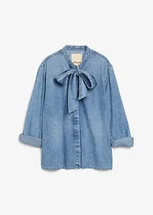 Spijkerblouse met strik, bonprix
