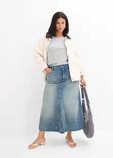 Maxi spijkerrok, mid waist, bonprix