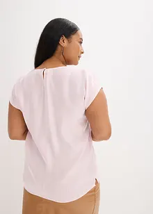 Blouse van satijn met korte mouwen, bonprix
