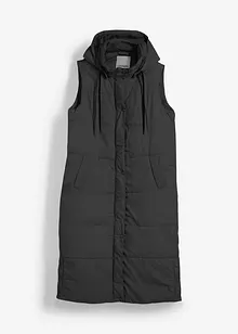 Lange bodywarmer met capuchon en zijsplitten, bonprix
