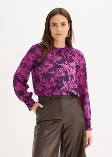 Chiffon blouse met smokwerk, bonprix