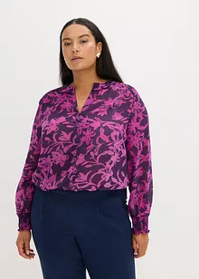 Chiffon blouse met smokwerk, bonprix