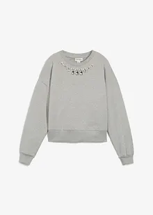 Oversized sweater met stras, bonprix