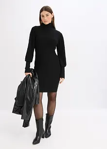 Gebreide jurk met col, bonprix