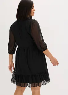 Jersey jurk van mesh met strik, bonprix